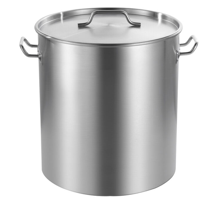 Stainless Steel Stock Pot with Basket and Lid, Heavy Duty Commercial Cooking Pot