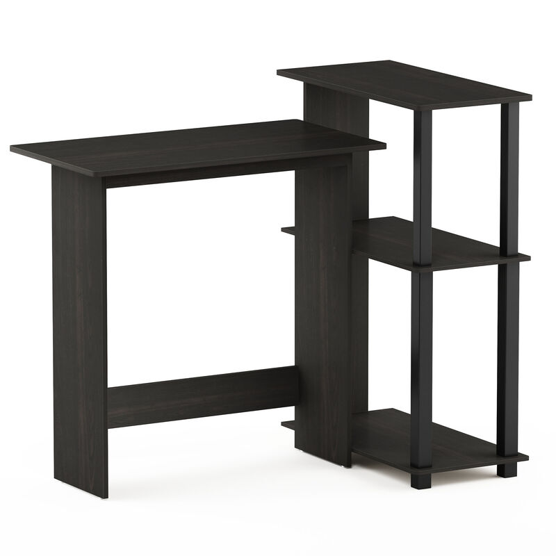 Furinno Furinno Abbott Corner Computer Desk with Bookshelf, Espresso/Black, 16086R1EX/BK