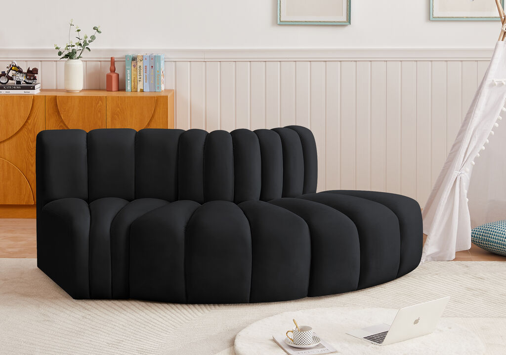 Meridian Furniture Arc Black Velvet Modular Sofa