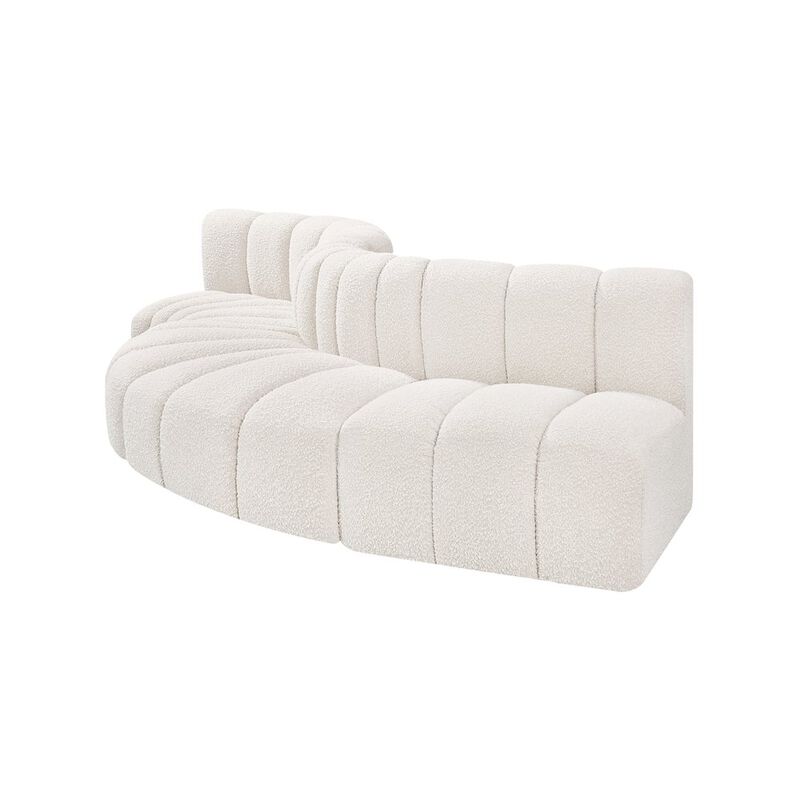 Meridian Furniture Arc Cream Boucle Fabric Modular Sofa