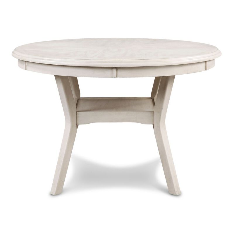 Beige Farmhouse 5 Piece Dining Table Set with Round Kitchen Table, Chairs for 4 image number 4