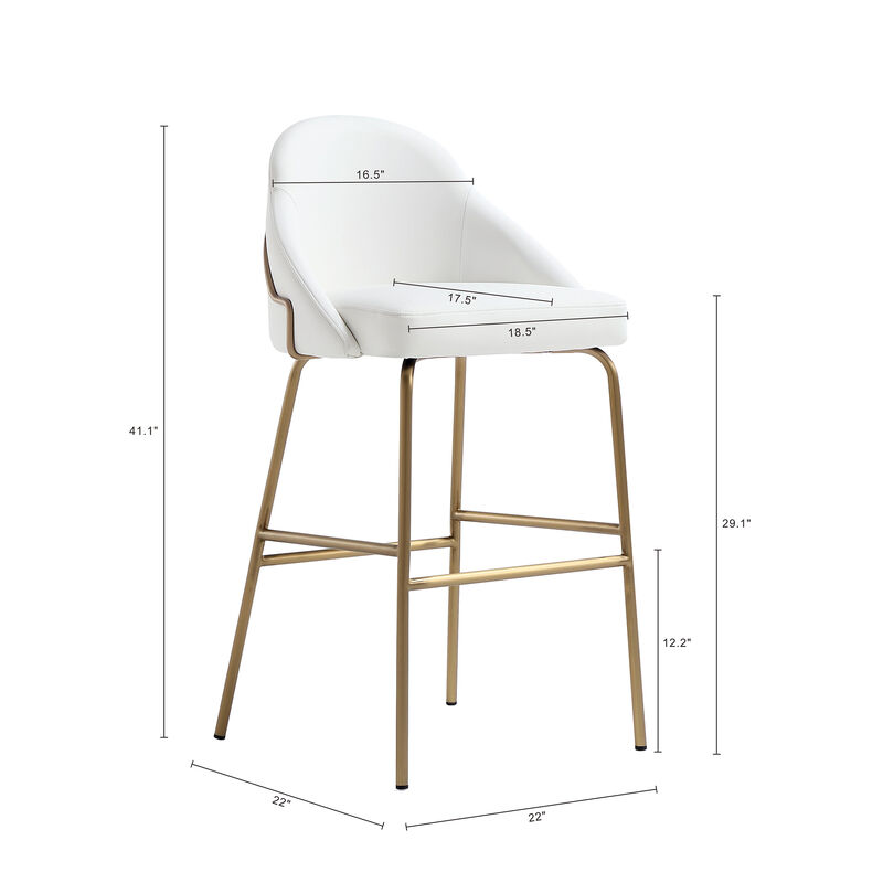 Gracie Barstool in White and Gold