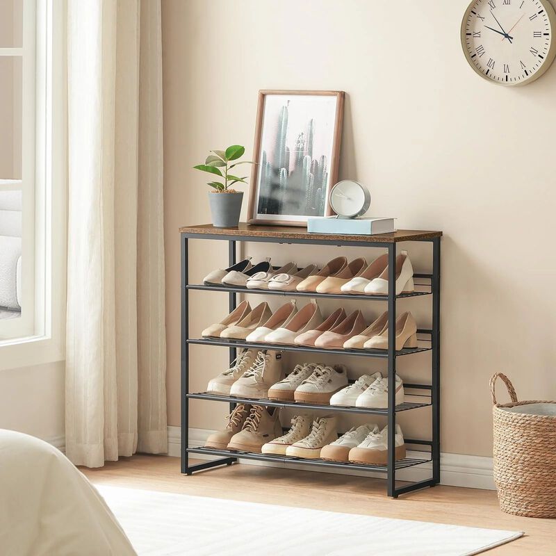 5-Tier Adjustable Shoe Rack, Space-Saving Organizer for Multiple Pairs image number 1