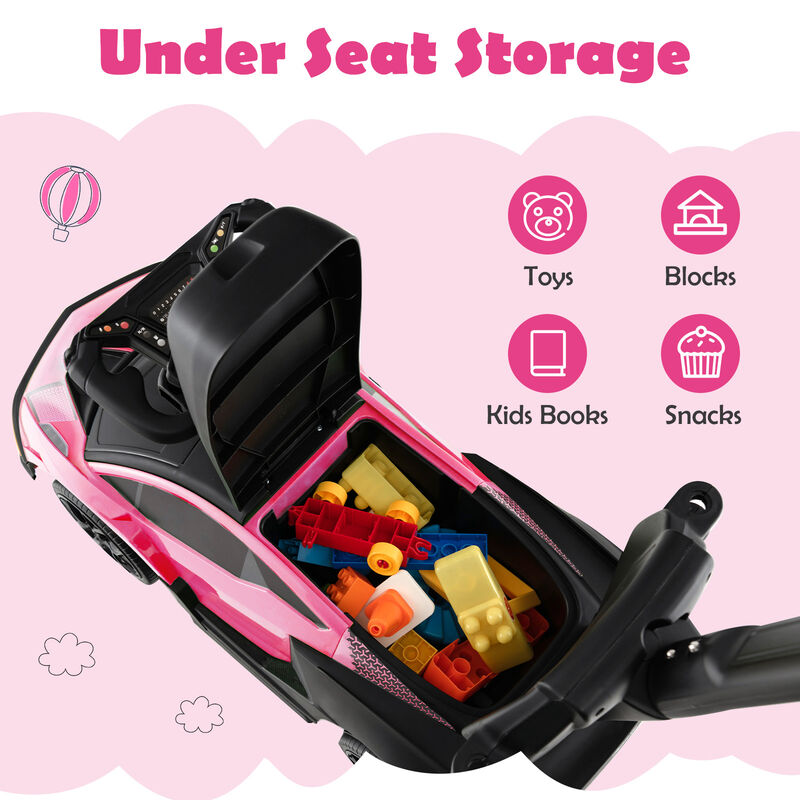 3 in 1 Push Ride On Toy Car with Handle and Guardrail for Toddlers image number 6