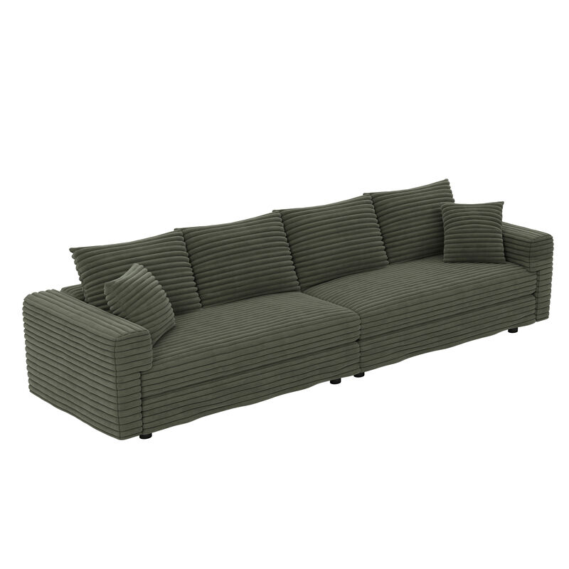 Merax Modern Comfy Upholstered 4-Seat Sofa Cloud Couch