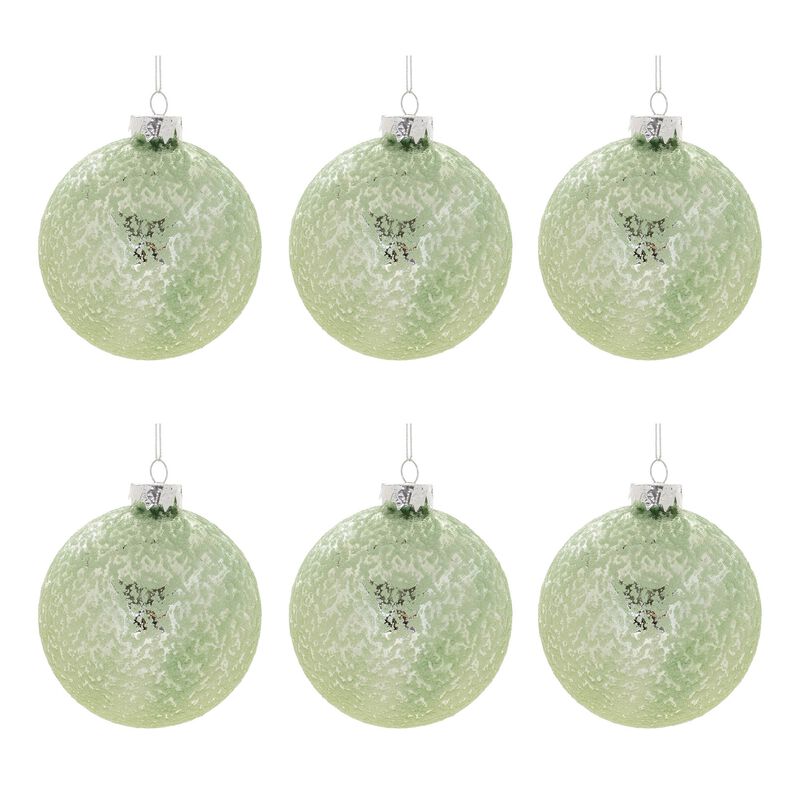6-Pack Beaded Glass Ball Ornaments – Decorative Holiday Ornaments with Luxe Texture and Light-Reflecting Detail