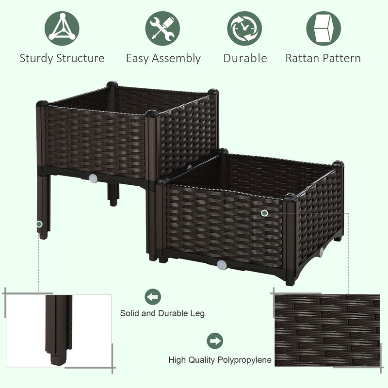 Hivvago Self-Watering Raised Garden Bed 2-Piece Planter Set image number 6