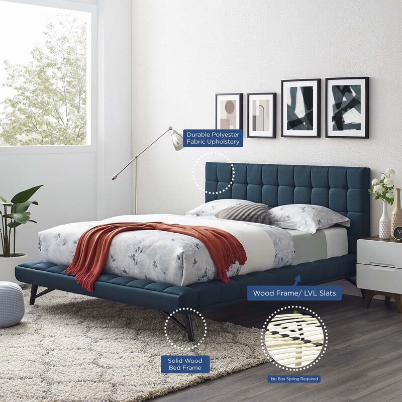 Modway - Julia Queen Biscuit Tufted Upholstered Fabric Platform Bed image number 6