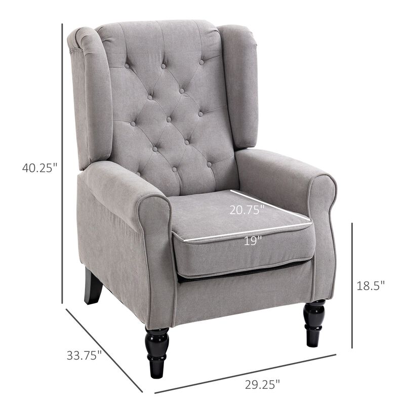 Gray Accent Chairs: Set of 2 Tufted High Wingback Seats
