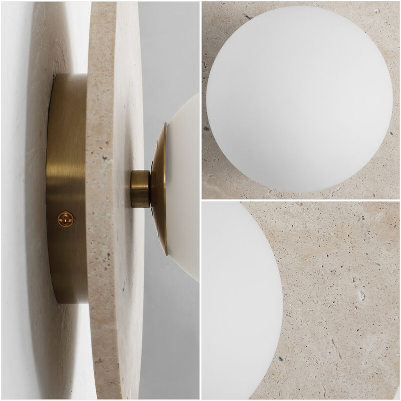 Tivoli Modern Minimalist 1-Light Ovoid Marble Stripe LED Wall Sconce image number 6