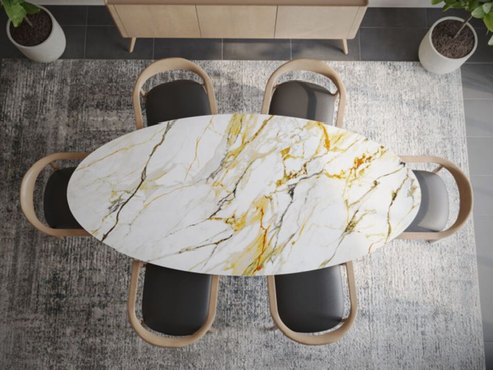 Downtown Porcelain Oval Table