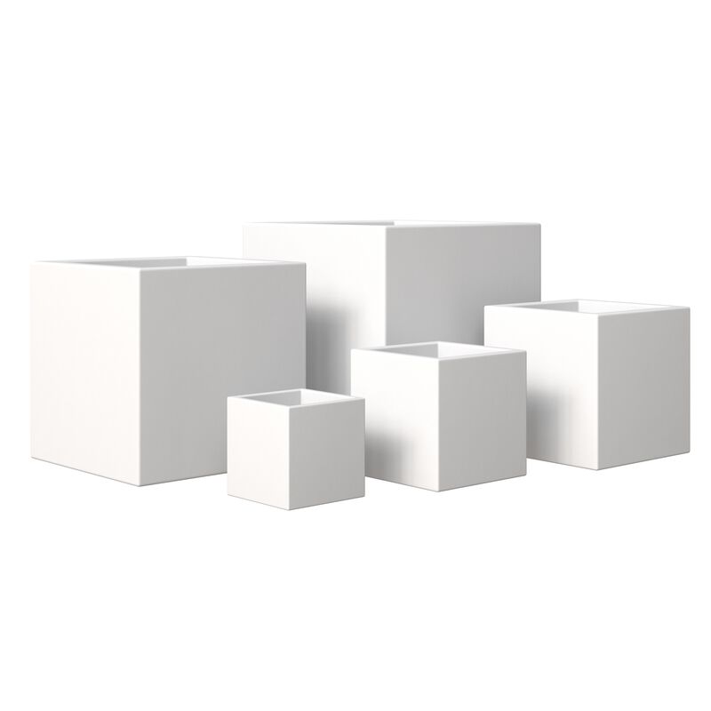 LeisureMod Fern Planter Set White