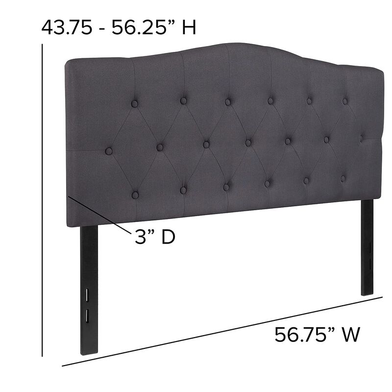 Flash Furniture Cambridge Tufted Upholstered Full Size Headboard in Dark Gray Fabric
