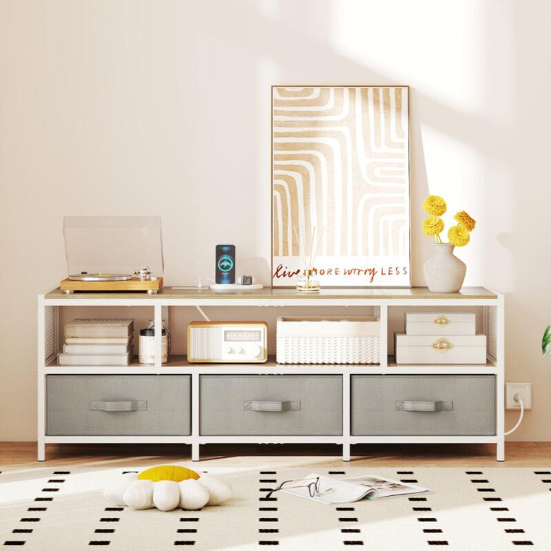 Hivvago TV Stand for TVs up to 65 Inches with Power Outlets USB Charging