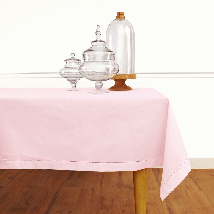 Solino Home Cotton Linen Hemstitch Tablecloth &ndash; Handcrafted, Machine Washable, Perfect for Holiday and Everyday Dining
