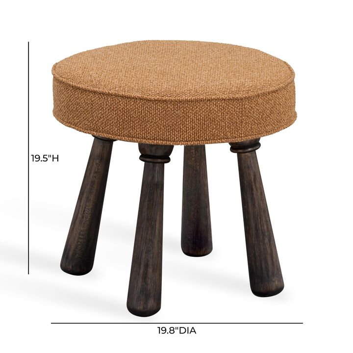 TOV Furniture Pookie Golden Brown Heavy Texture Fabric Stool