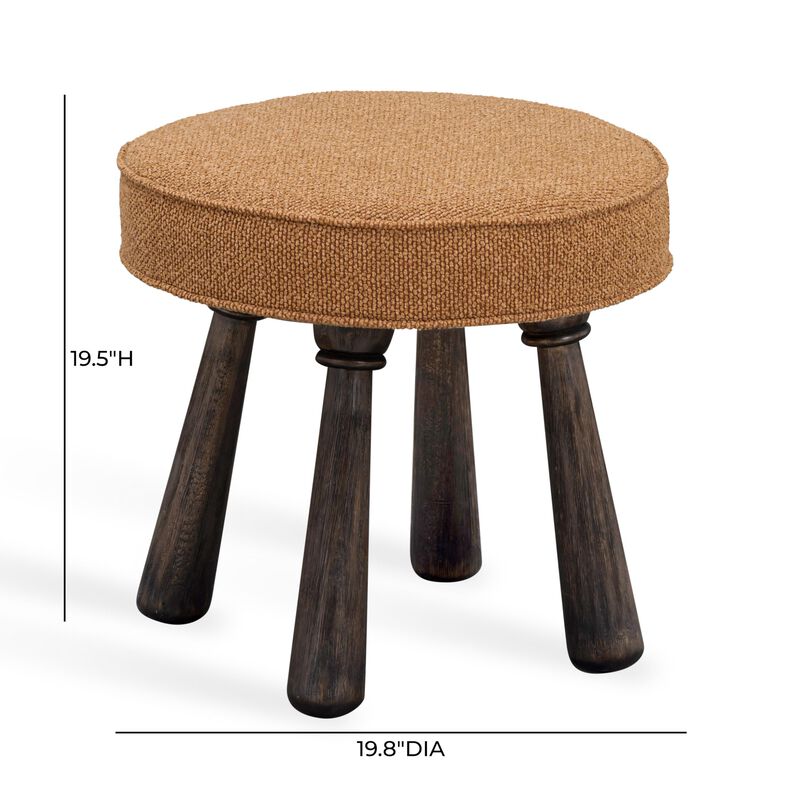 TOV Furniture Pookie Golden Brown Heavy Texture Fabric Stool image number 1