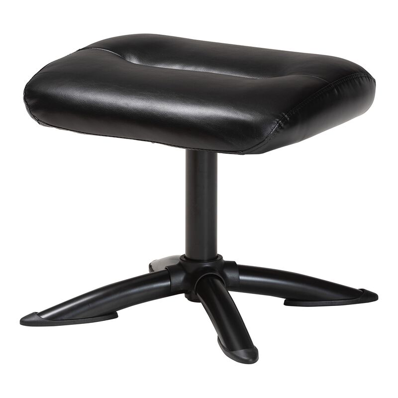 Baxton Studio Elwood Modern Black Faux Leather 2 Piece Lounge Chair and Footrest Set