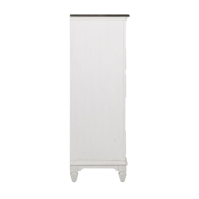 Liberty Furniture Allyson Park 5 Drawer Chest in Wirebrushed White w/ Charcoal Top image number 2