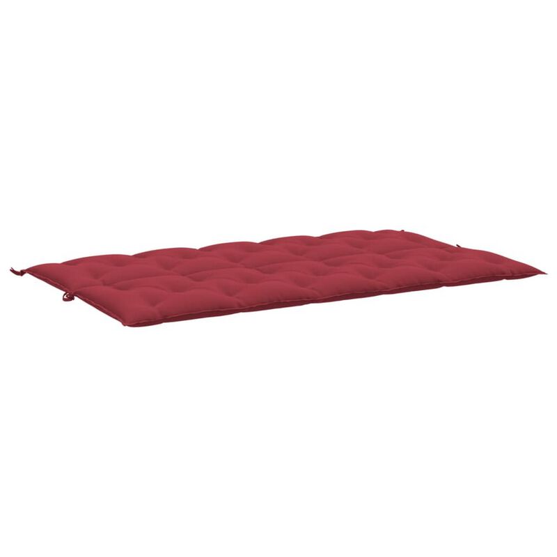 Claire Outdoor Cushion for Bench, Button Tufted Red Fabric, 71 Inch - Benzara