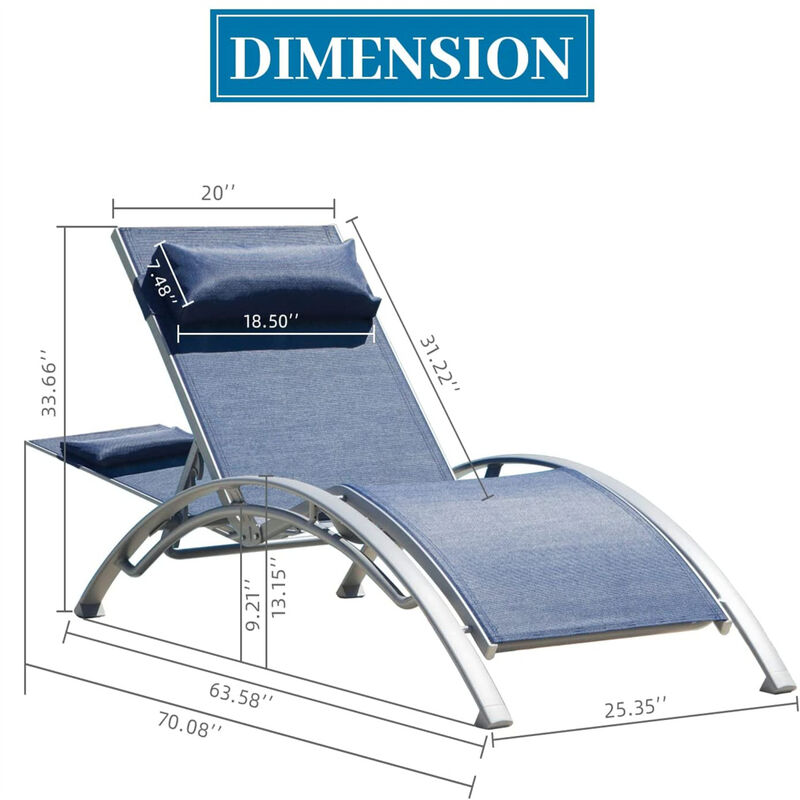 Streamdale Blue Outdoor Chaise Lounge Set - 2 Chairs