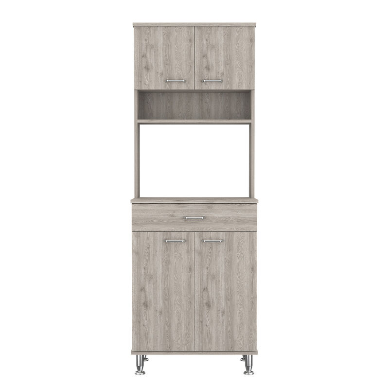Della 60 Kitchen Pantry with Countertop, Closed & Open Storage -Light Gray image number 1