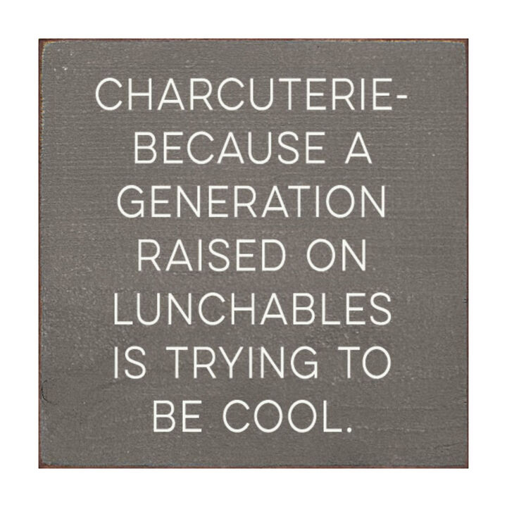 Humorous Charcuterie Wood Wall Sign Funny Kitchen Decor for Food Lovers