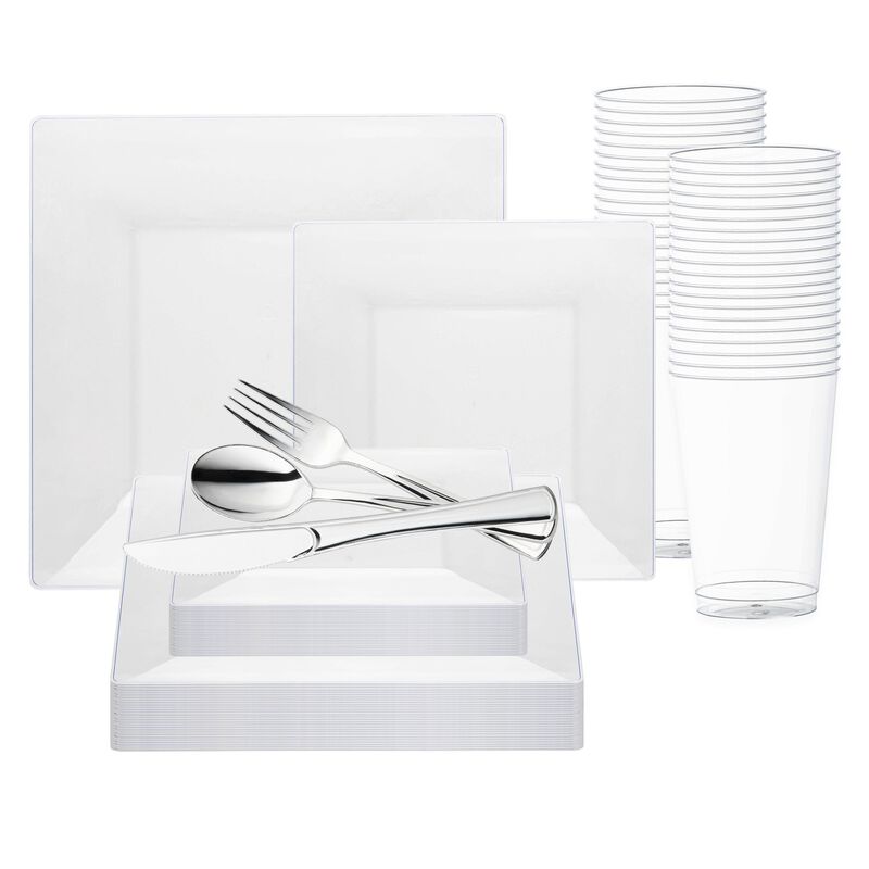 Square Plastic Wedding Value Set (30 Sets) image number 0