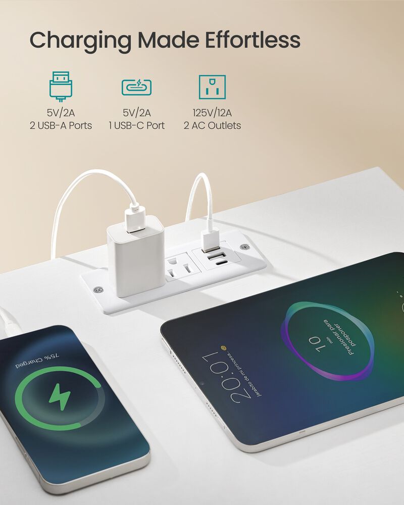Smart Bedside Table with USB Charging and App Controlled LED Lights image number 5