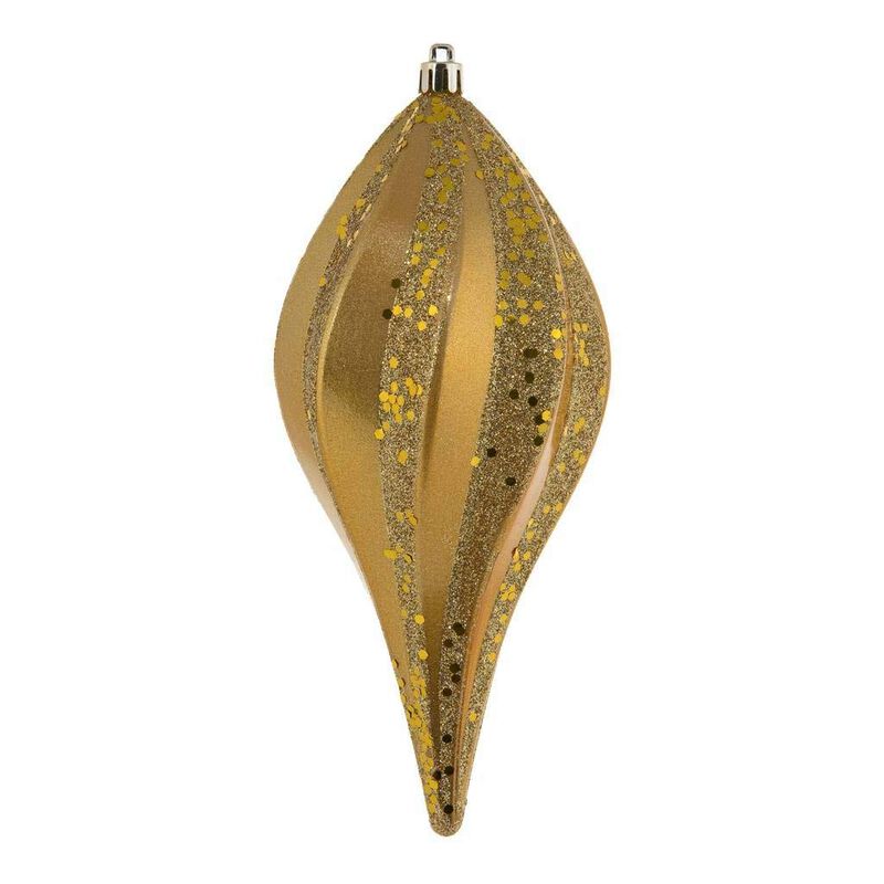 Vickerman 587782-8" Copper Gold Candy Swirl Drop Christmas Tree Ornament (3 Pack) (N189533DCV) image number 0