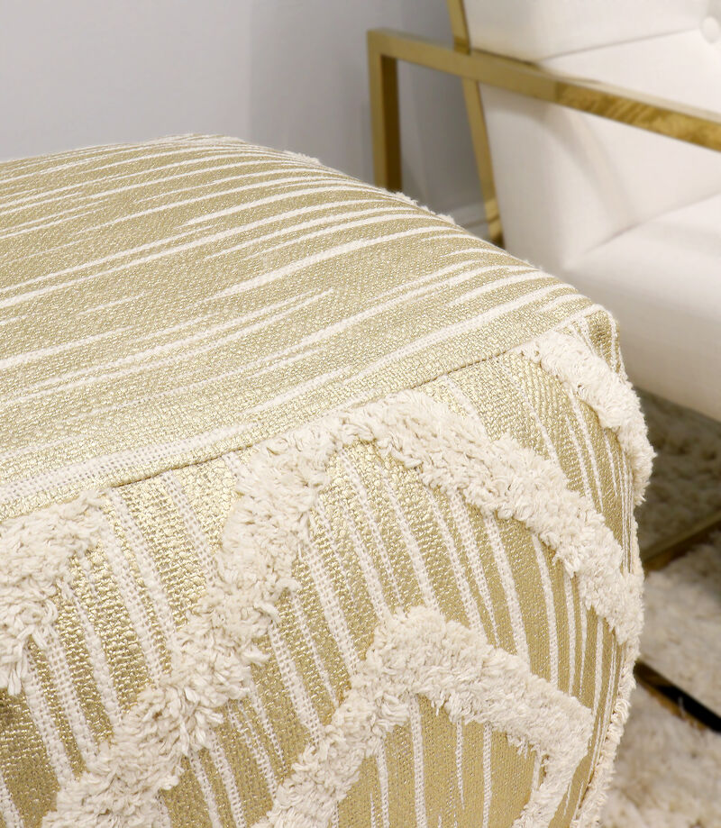 Pasargad Home Grandcanyon Cotton Shaggy Pouf image number 6