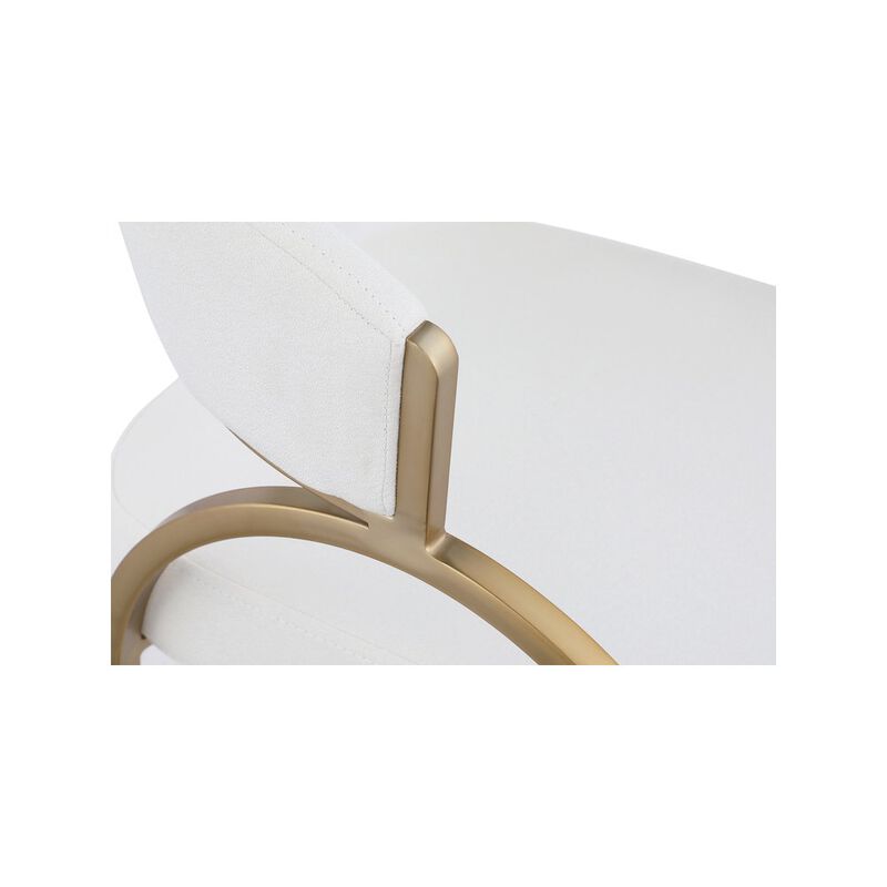 Meridian Furniture Privet Cream Linen Textured Fabric Dining Chair, Set of 2