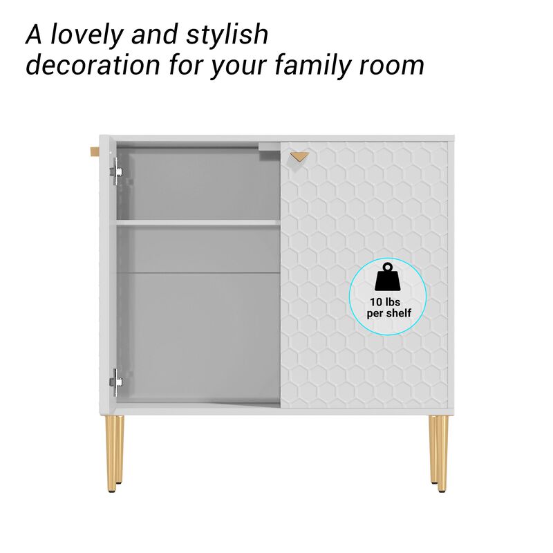 MONDAWE 32 in. H Modern Locker Accent Cabinet with 2-Door and Adjustable Shelves