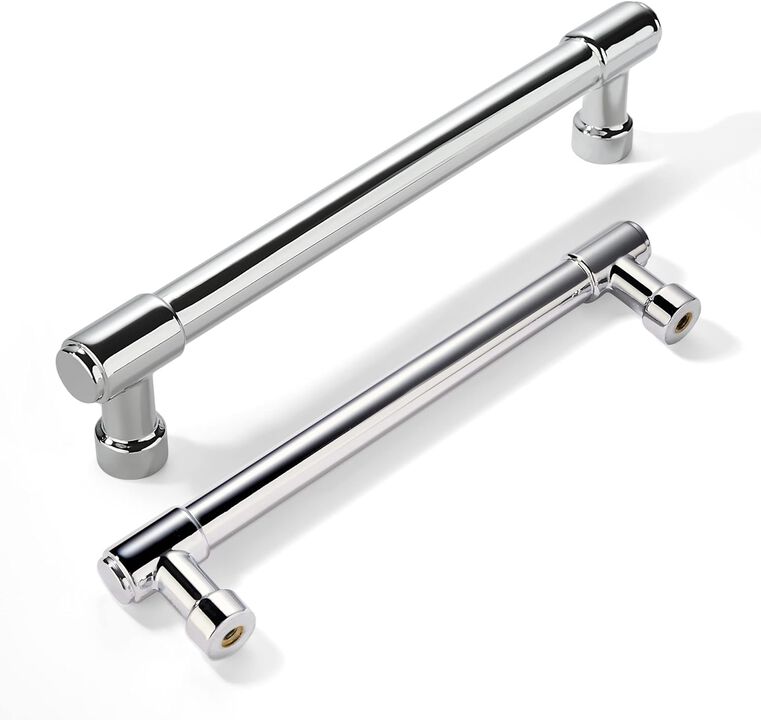 khtumeware Polished Chrome Cabinet Pulls - Center to Center 5"" (Approx. 128MM) - Pack of 10 - Kitchen Handles for Cabinets Cupb
