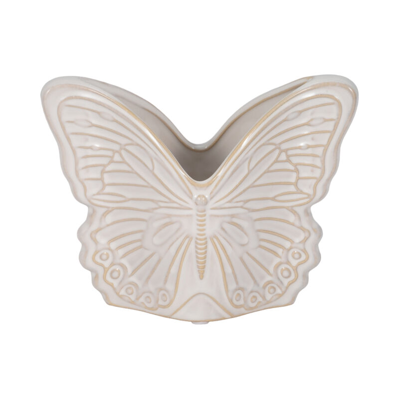 7" Butterfly Planter, Ivory image number 0