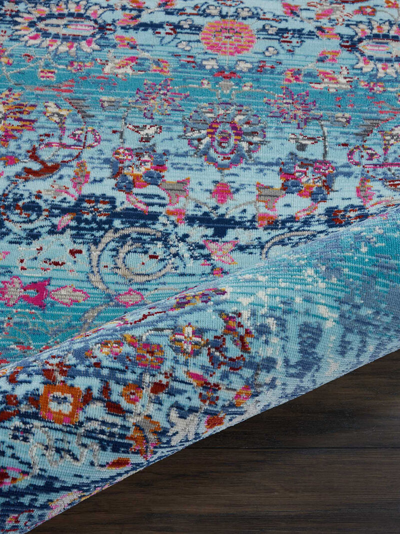 Vintage Kashan VKA02 Blue 6' x Round Rug