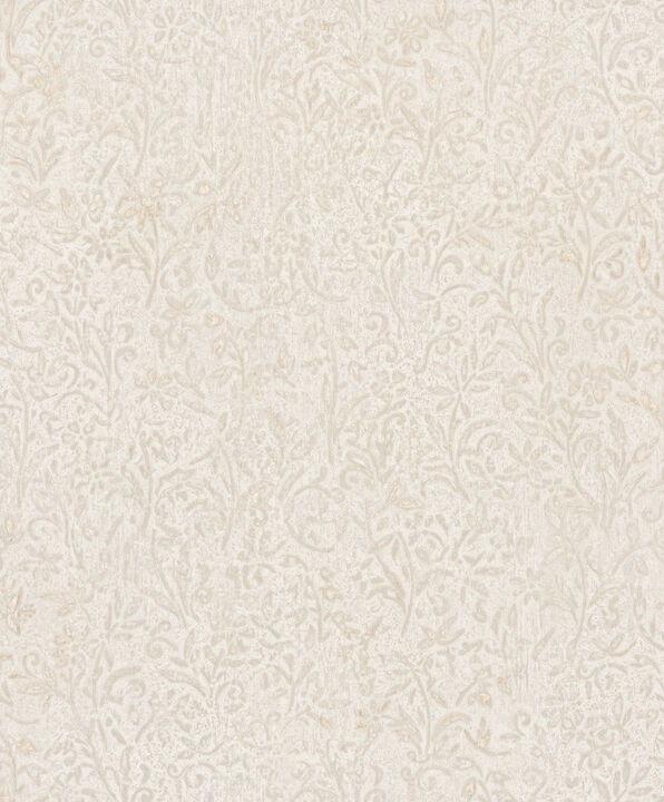 Sculpted Floral Beige Relief Wallpaper
