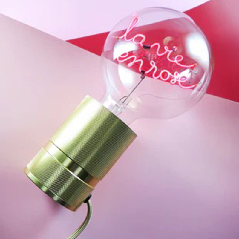 Bulb ROSE Red with Base Table Lamp PORTABLE Pop image number 1
