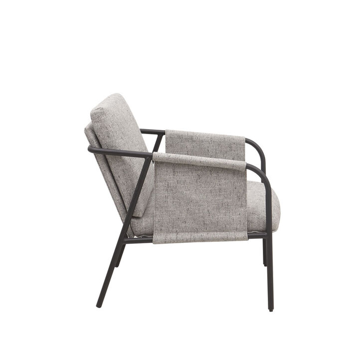 Gracie Mills Scotty Modern Grey Fabric Metal Frame Accent Chair