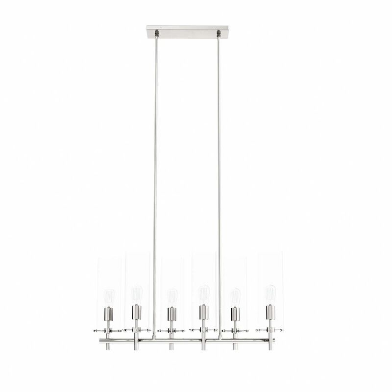 Modway Skylark 6-Light Chandelier in Clear Polished Nickel image number 0