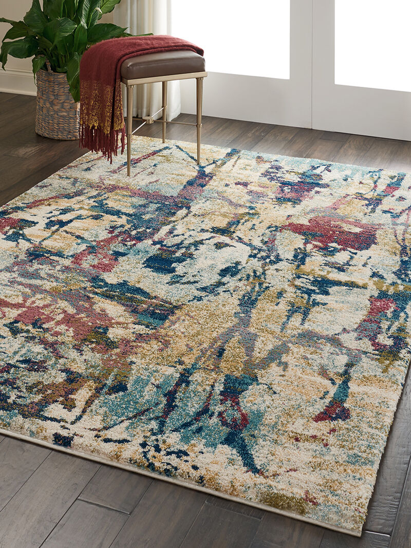 Fusion FSS10 Cream/Multicolor 5'3" x 7'3" Rug