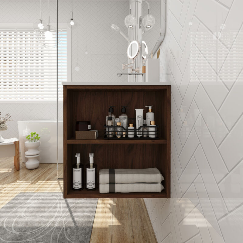 30" Wall Mounting Bathroom Vanity With Gel Sink (BVB005530BNO)