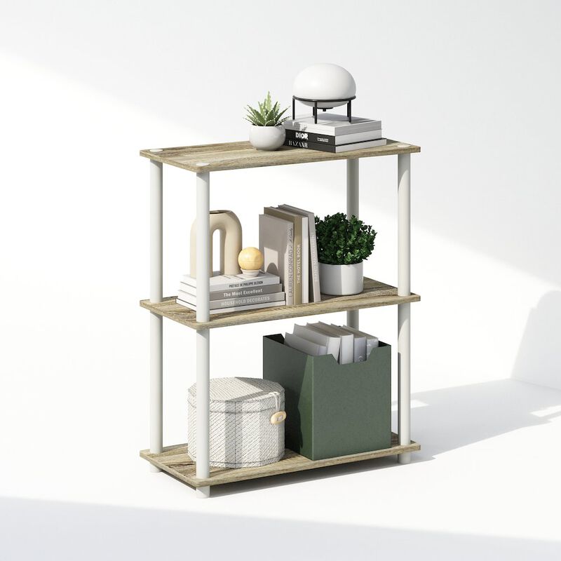 Turn-N-Tube 3-Tier Multipurpose Compact Display Rack, Shelving Unit, Bookcase