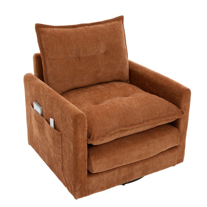 Secra Modern Chenille Swivel Accent Chair