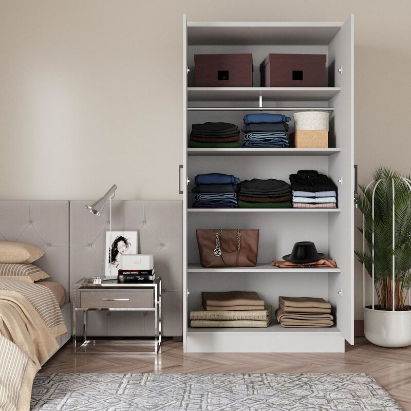 2 Doors Wardrobe with Shelves