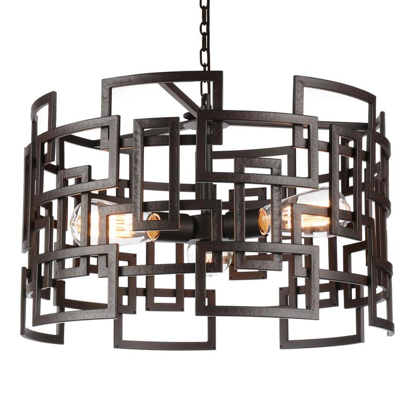 Litani 3 Light Down Chandelier With Brown Finish