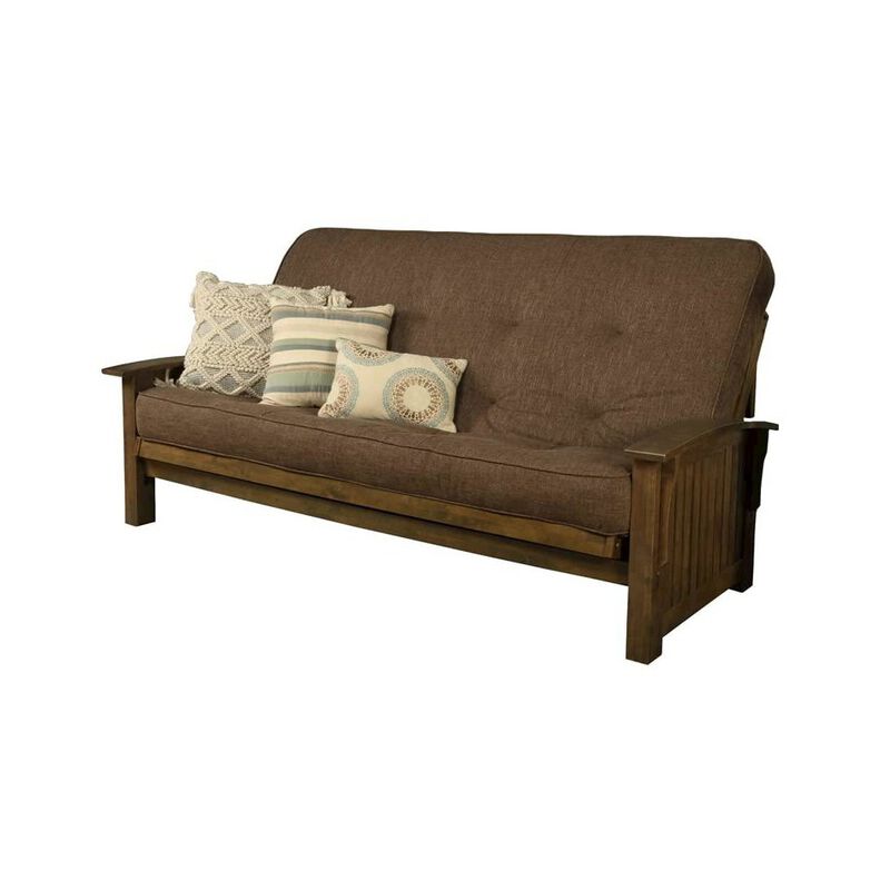 Washington Queen Frame-Rustic Walnut Finish-Linen Cocoa Mattress image number 0