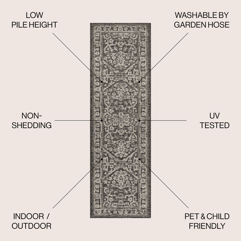 Malta Bohemian Medallion Textured Weave Area Rug