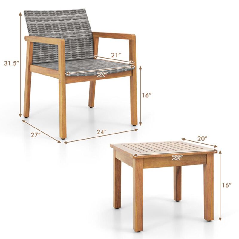 Hivvago 3 Pieces Patio Furniture Set  with Chair