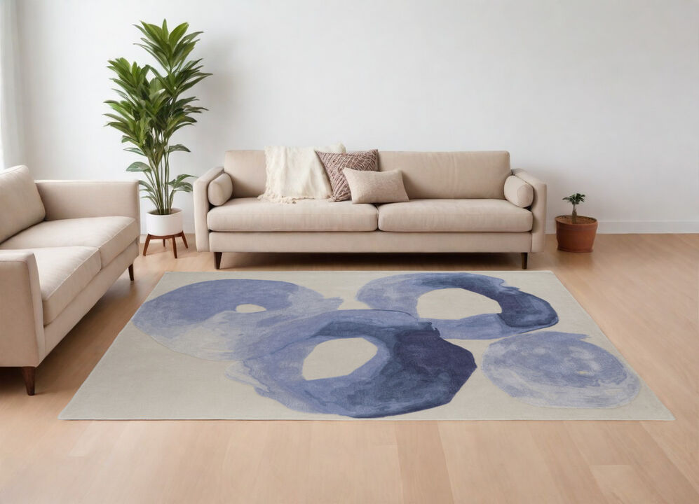 HomeRoots Abstract Hand Tufted Area Rug